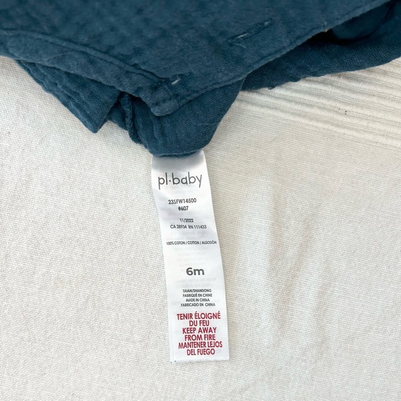 Petit Lem Baby Shortalls Romper in Blue - Picture 5 of 6